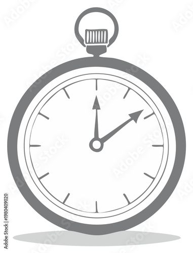 Classic gray pocket watch illustration representing precision timekeeping and tradition