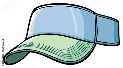 Pastel Blue and Green Sports Visor: Headwear Protection from Sun, Athletic Style Accessory