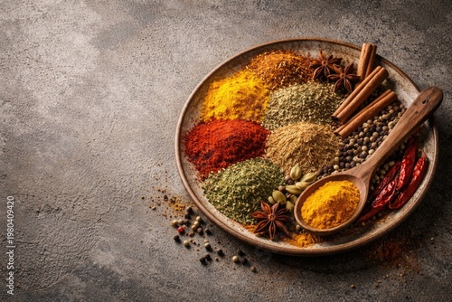 Assortment of aromatic spic...
