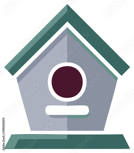 Stylized Birdhouse Illustration Bird Sanctuary Housing Wildlife Shelter