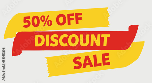 Discount sale advertisement banner illustration fifty percent off