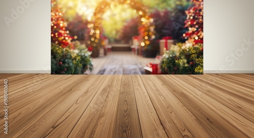 Textured brown wooden floor...