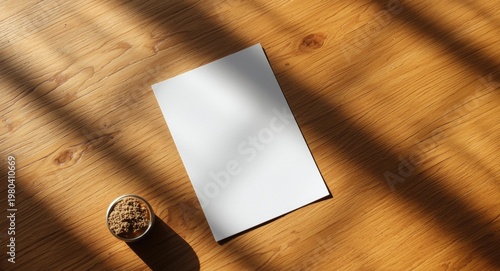 Plain paper on a solid wood...