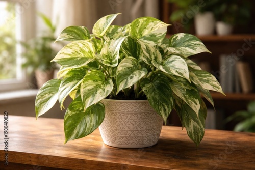 Indoor variegated marble qu...