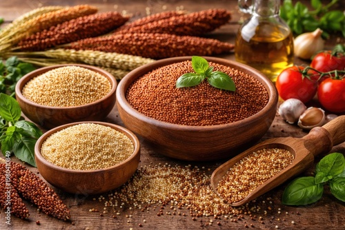 Millet Varieties in Wooden ...