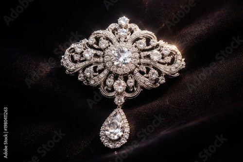 Luxurious vintage brooch ad...
