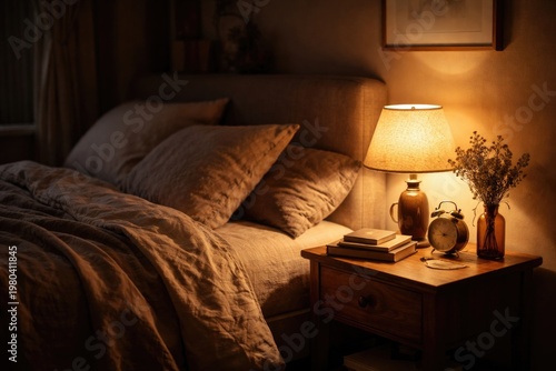 Cozy bedroom scene with a l...
