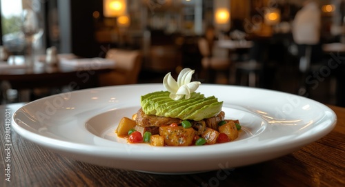 Plated vegetarian cuisine t...