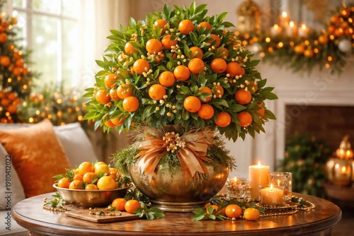 Festive kumquat tree arrang...