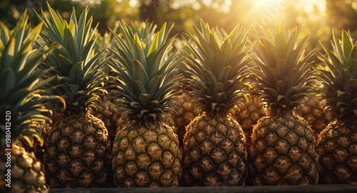 Sun-drenched tropical pinea...