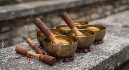 Tibetan singing bowls and m...