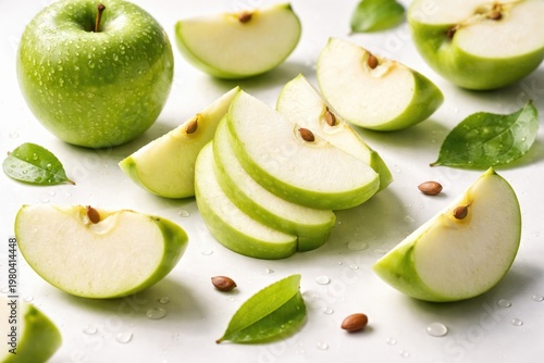 Green Apple Slices Arranged...