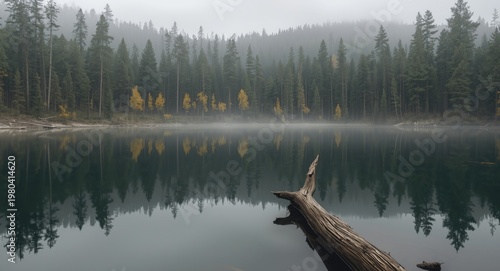 Quiet misty forest pool cap...