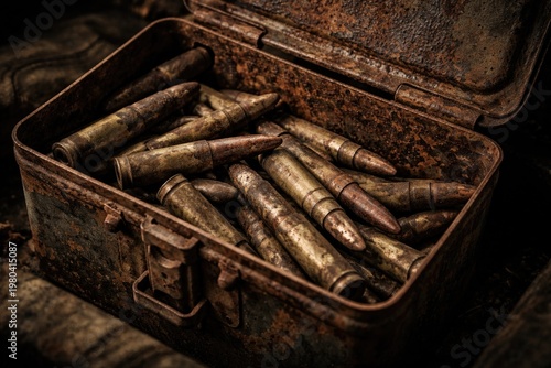 Rusty collection of old amm...