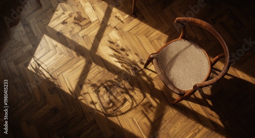 wood table and chair restin...