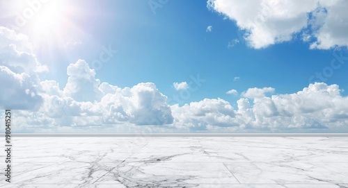 Sunlit marble floor featuri...