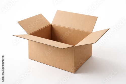 Empty open cardboard box wi...