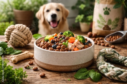 Wholesome dog food in ceram...