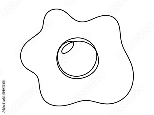 Simple line drawing of a fried egg  minimalist food illustration