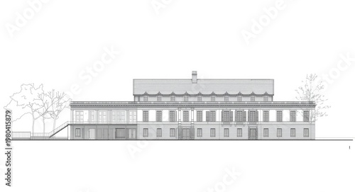 Technical line drawing illu...