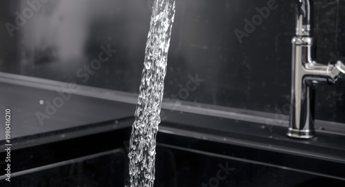 Stream of water from modern...
