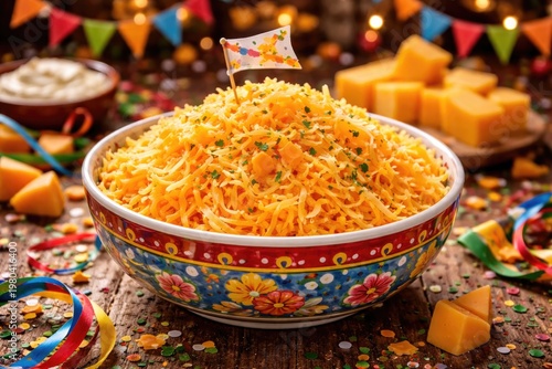 A vibrant bowl of shredded ...