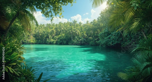 Tropical greenery envelopin...
