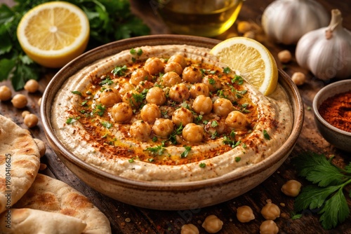 Chickpea appetizer with tah...