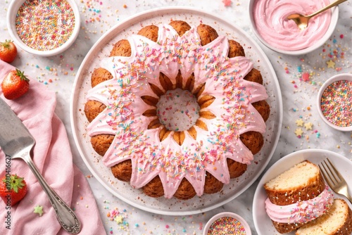 Joyful Bundt Cake with Pink...
