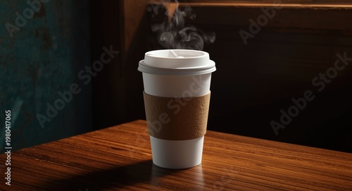 White cup designed for hot ...