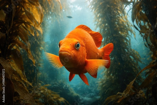 Garibaldi Fish Swimming in ...