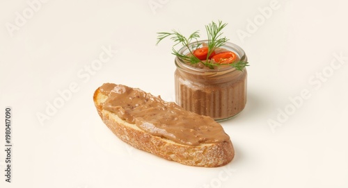 Toasted baguette topped wit...