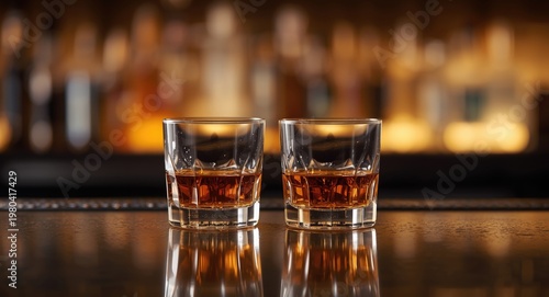 Still life of two whiskey g...