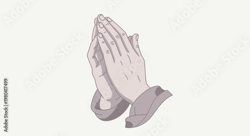 Hands in prayer a symbol of faith and devotion on a white background