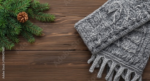 Winter scarf showcasing kni...