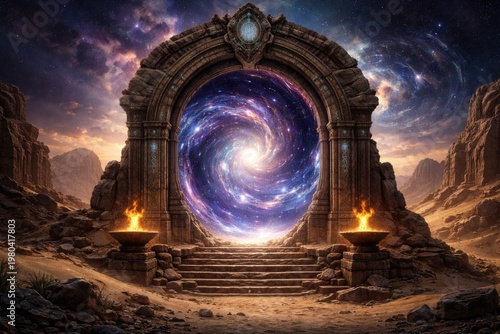 Mystical ancient stone gate...