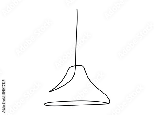 Simple minimalist line art of a hanging pendant light fixture