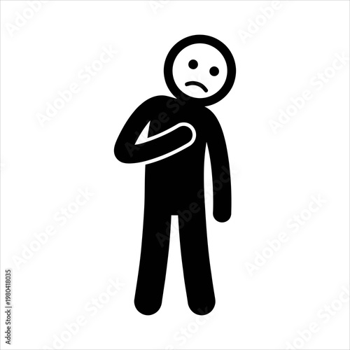 Person clutching chest in pain or distress