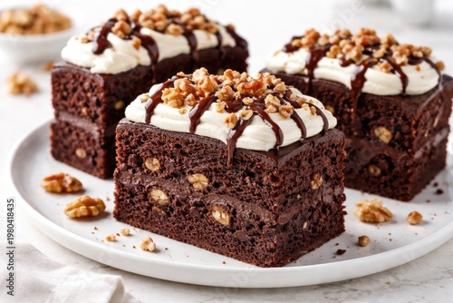 Rich chocolate walnut cake ...