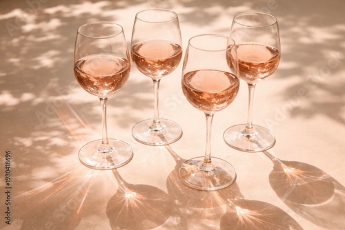 Pale Pink Wine Glasses Cast...