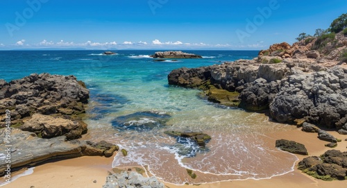 Island coastline featuring ...