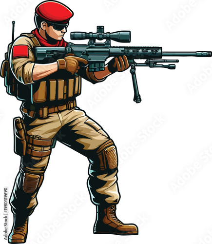 red baret soldier