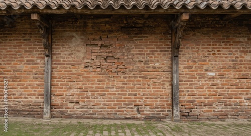 Traditional brick wall with...