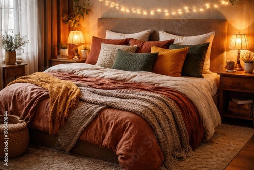 Cozy king size bed with vib...