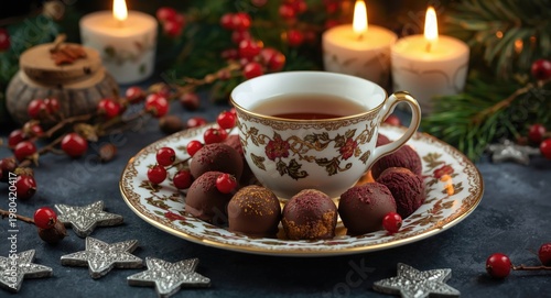 Festive plate filled with c...