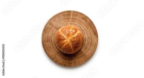 Wooden board holding a gold...