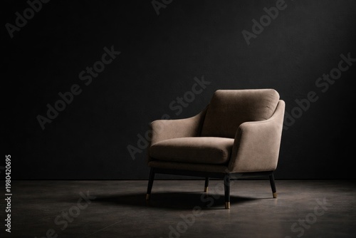 Modern armchair positioned ...