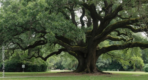 Historic large oak tree sho...