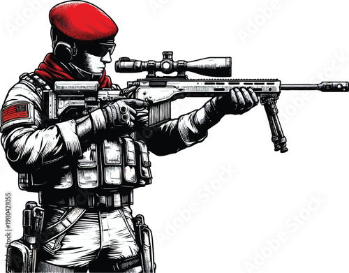 red baret soldier