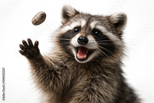 Funny raccoon portrait with...